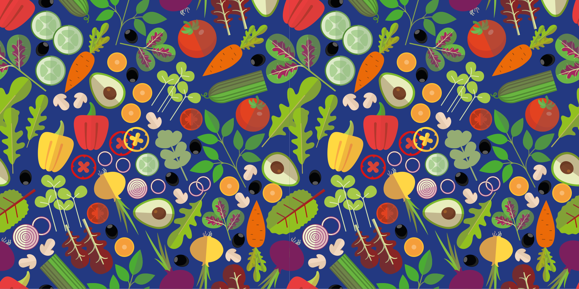 Vibrant Vegetable Pattern kitchen vinyl rug - TenStickers