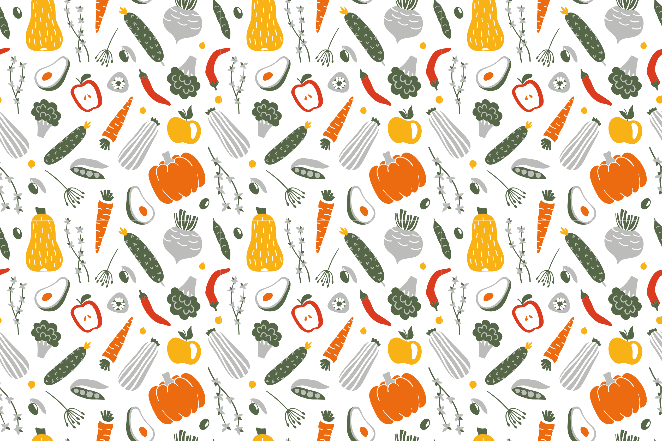 Colorful Vegetable Collection kitchen vinyl rug - TenStickers