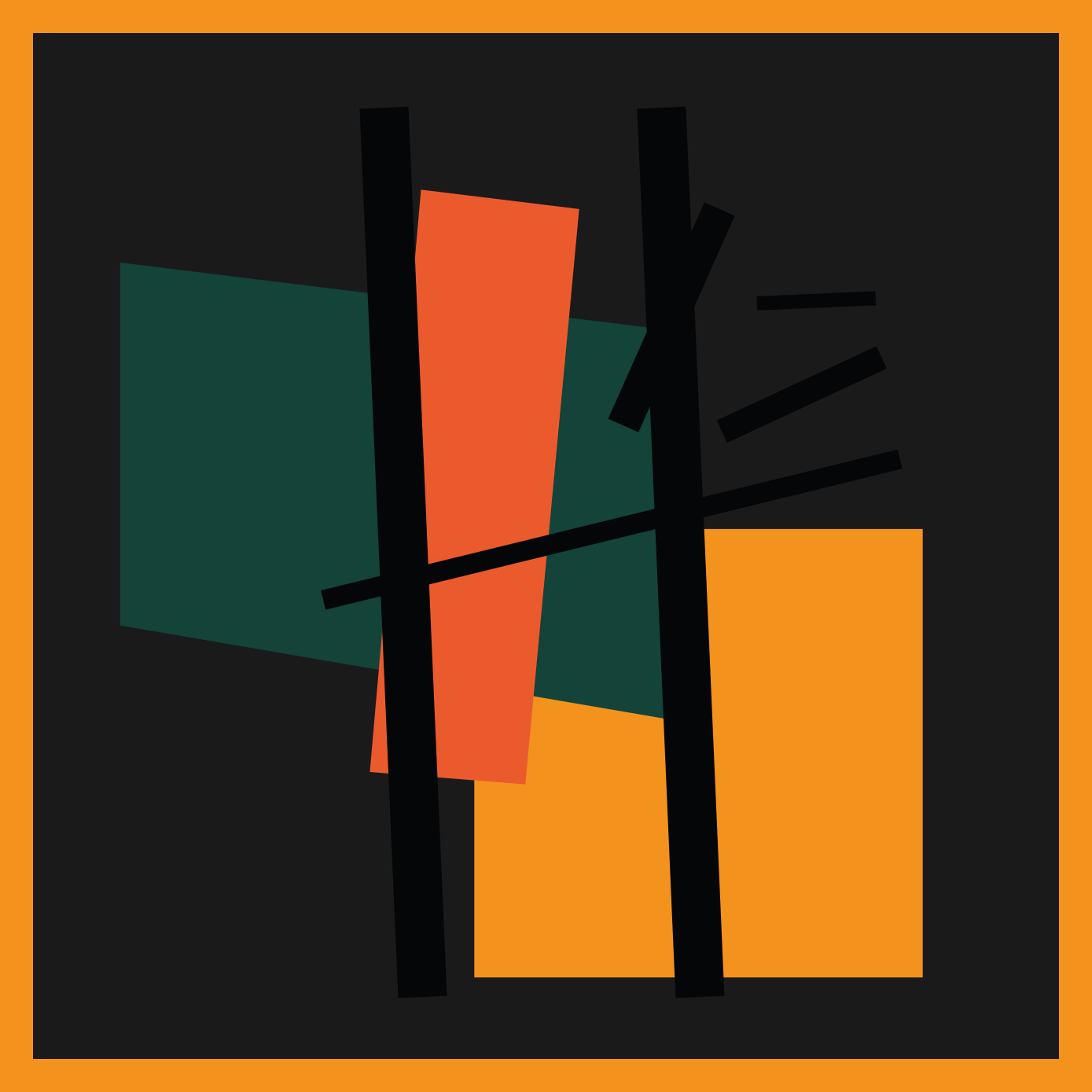 Abstract Color Segments modern vinyl rug - TenStickers