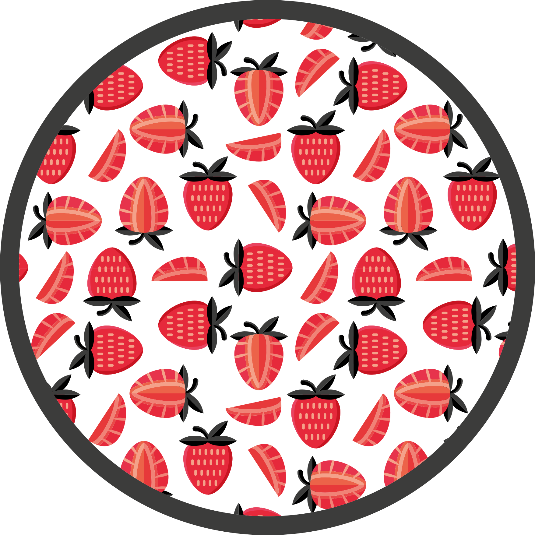 Strawberry Illustration kitchen vinyl rug - TenStickers