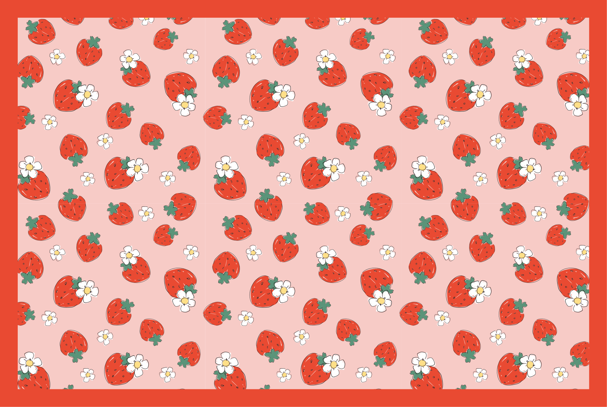 Floral vinyl rug strawberry floral design - TenStickers