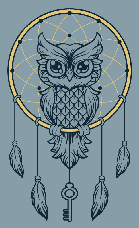 Owl dreamcatcher teen vinyl rug - TenStickers