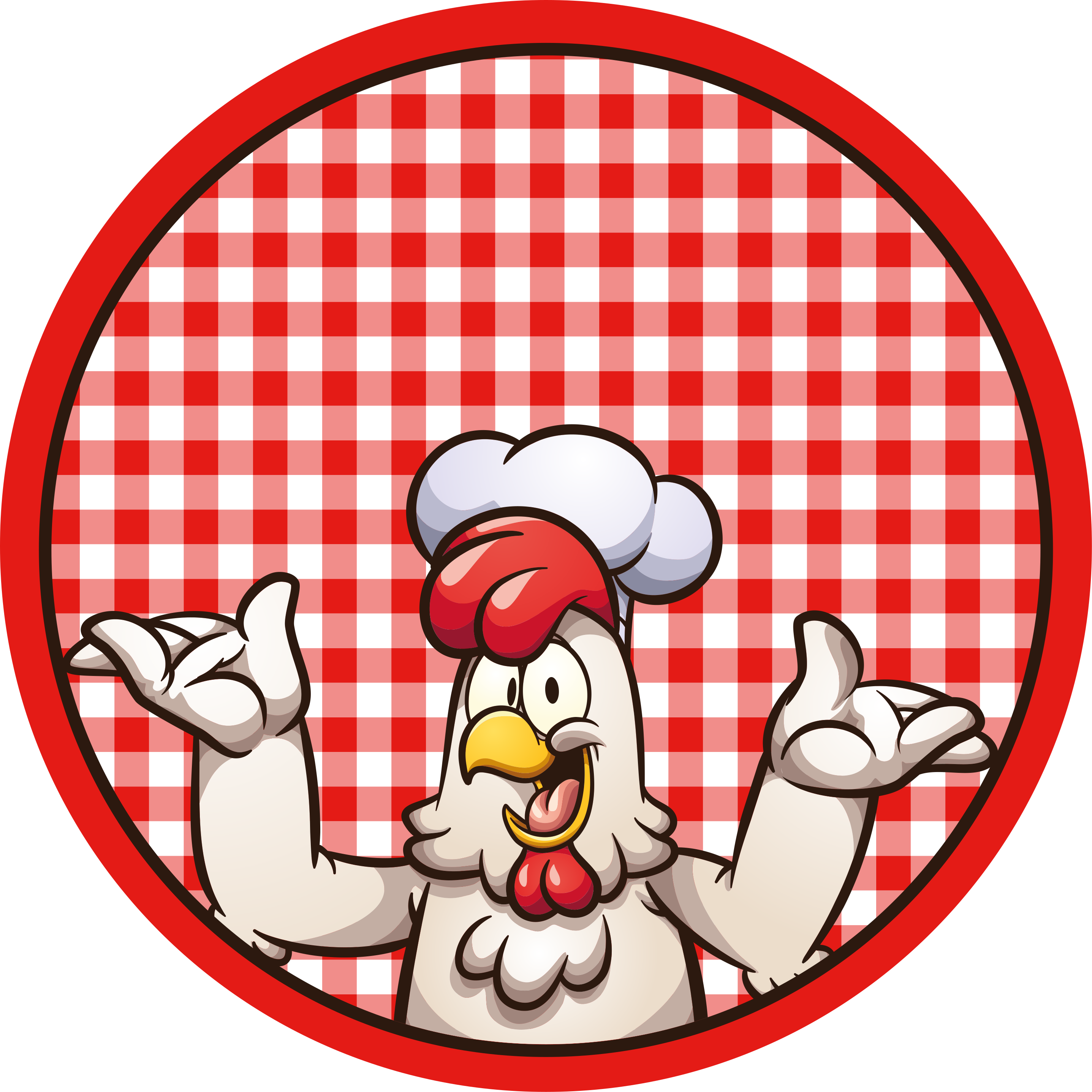 Cheerful Chicken Chef kitchen vinyl rug - TenStickers