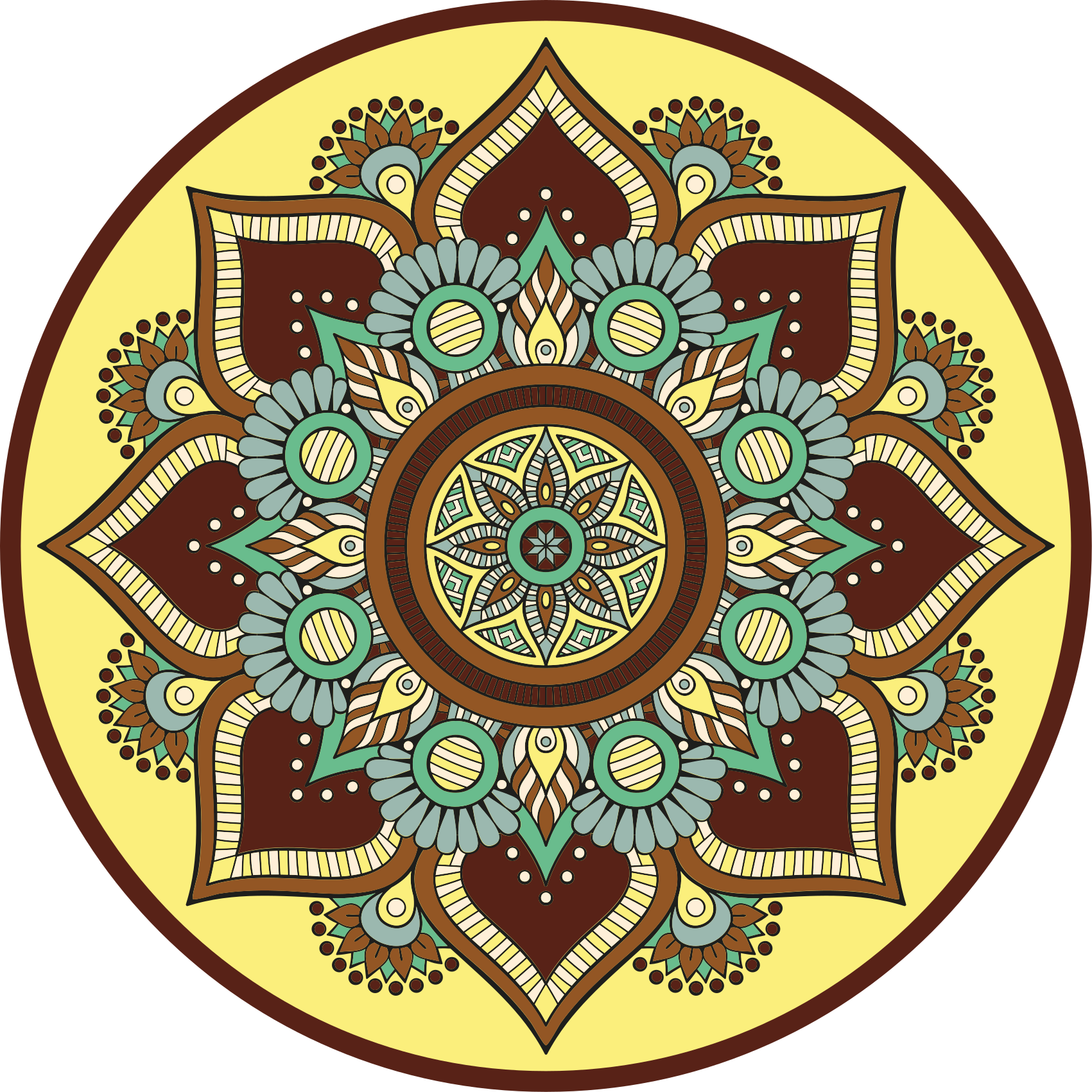 Colorful Ornate Pattern mandala vinyl rug - TenStickers