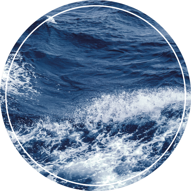 Ocean Wave Motion circular vinyl rug - TenStickers