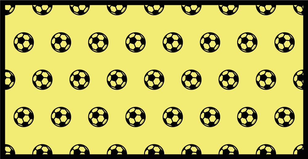Yellow Soccer Pattern game vinyl rug - TenStickers