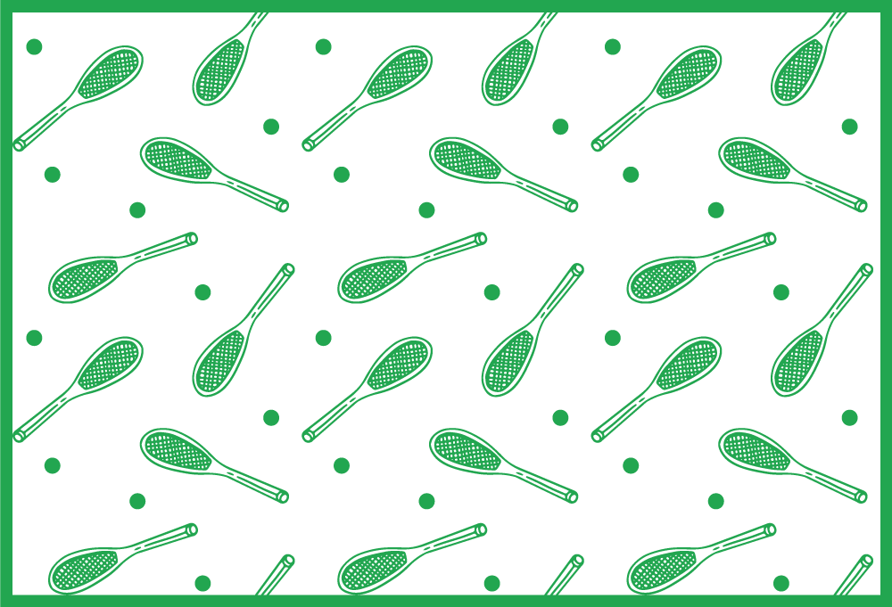Kids vinyl rug with tennis racket design - TenStickers
