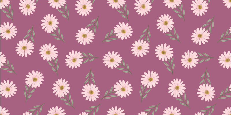 Daisy Set floral vinyl rug - TenStickers