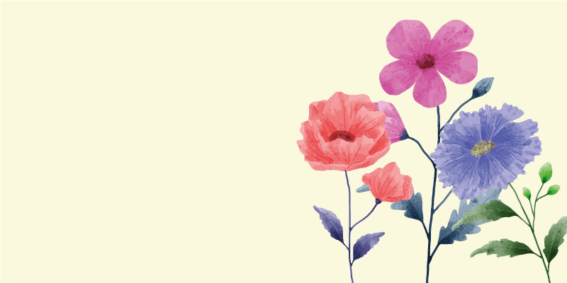 Floral vinyl rug vibrant botanical arrangement - TenStickers