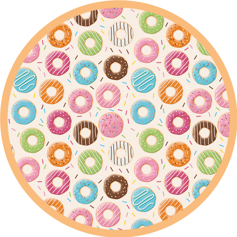 Colorful donut pattern kids vinyl rug - TenStickers