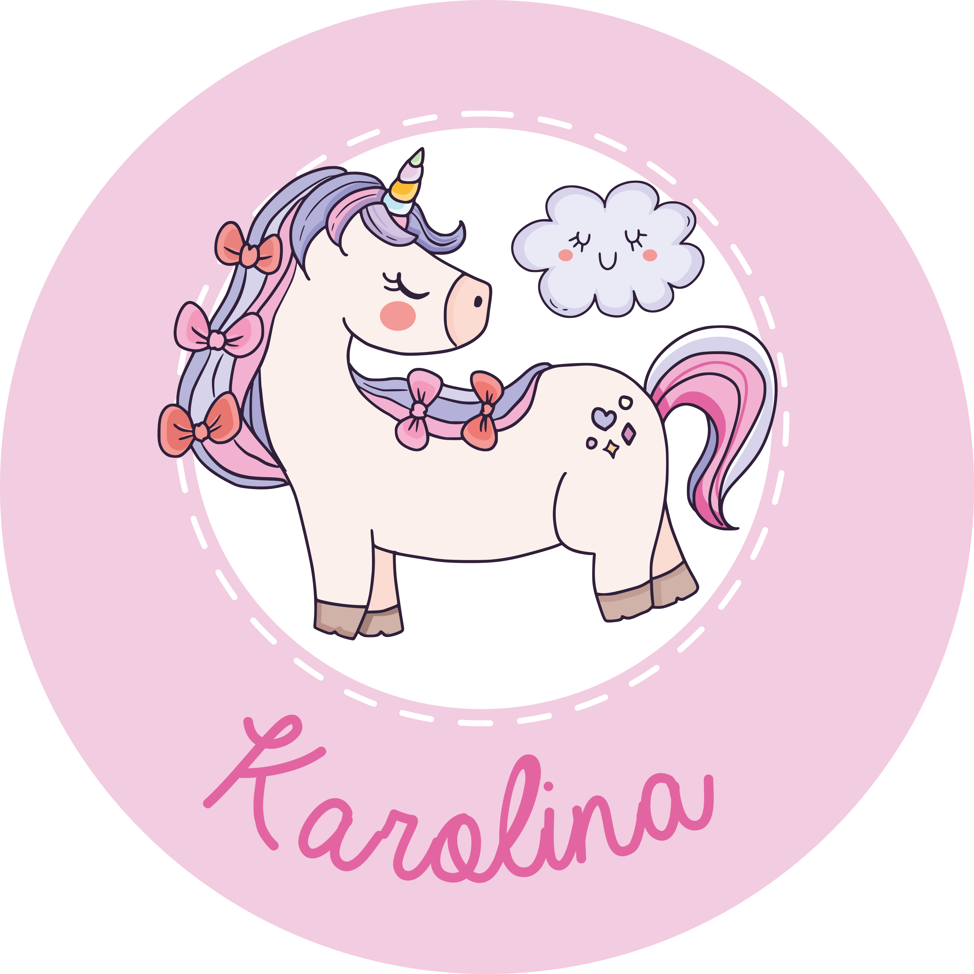 UNICORN WITH NAME custom vinyl rug - TenStickers