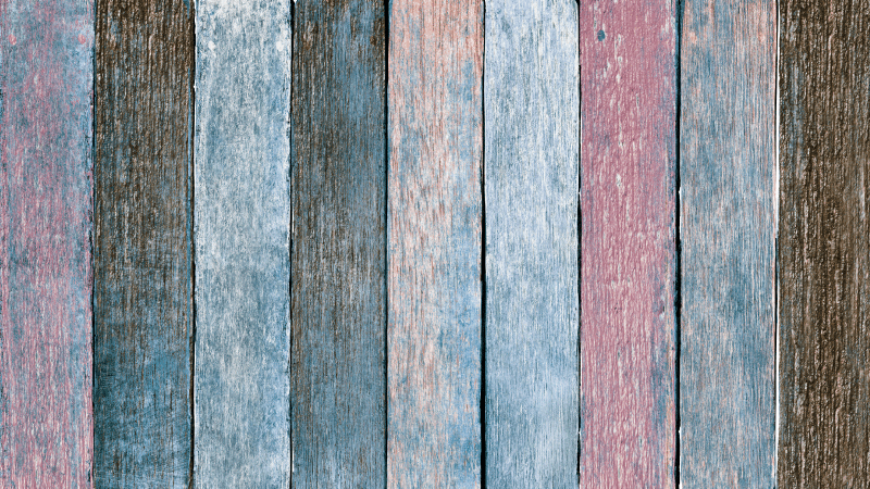 Blue and pink planks wood effect vinyl rug - TenStickers