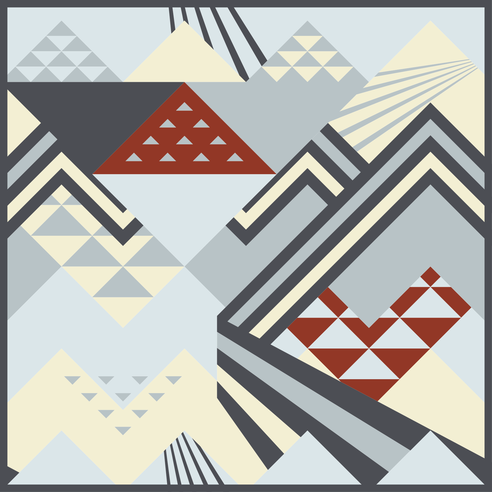Grey modern shapes geometric vinyl rug - TenStickers