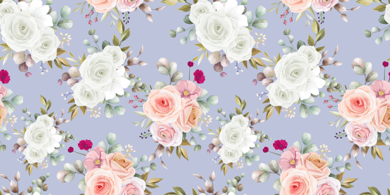 Elegant Rose Patterns floral vinyl rug - TenStickers