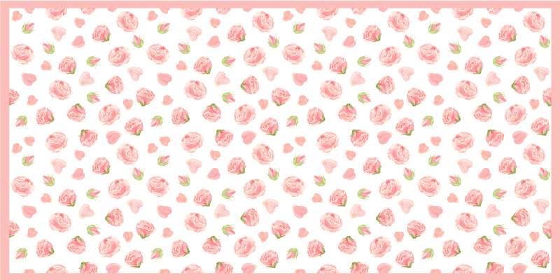 Roses stylish pattern floral vinyl rug - TenStickers