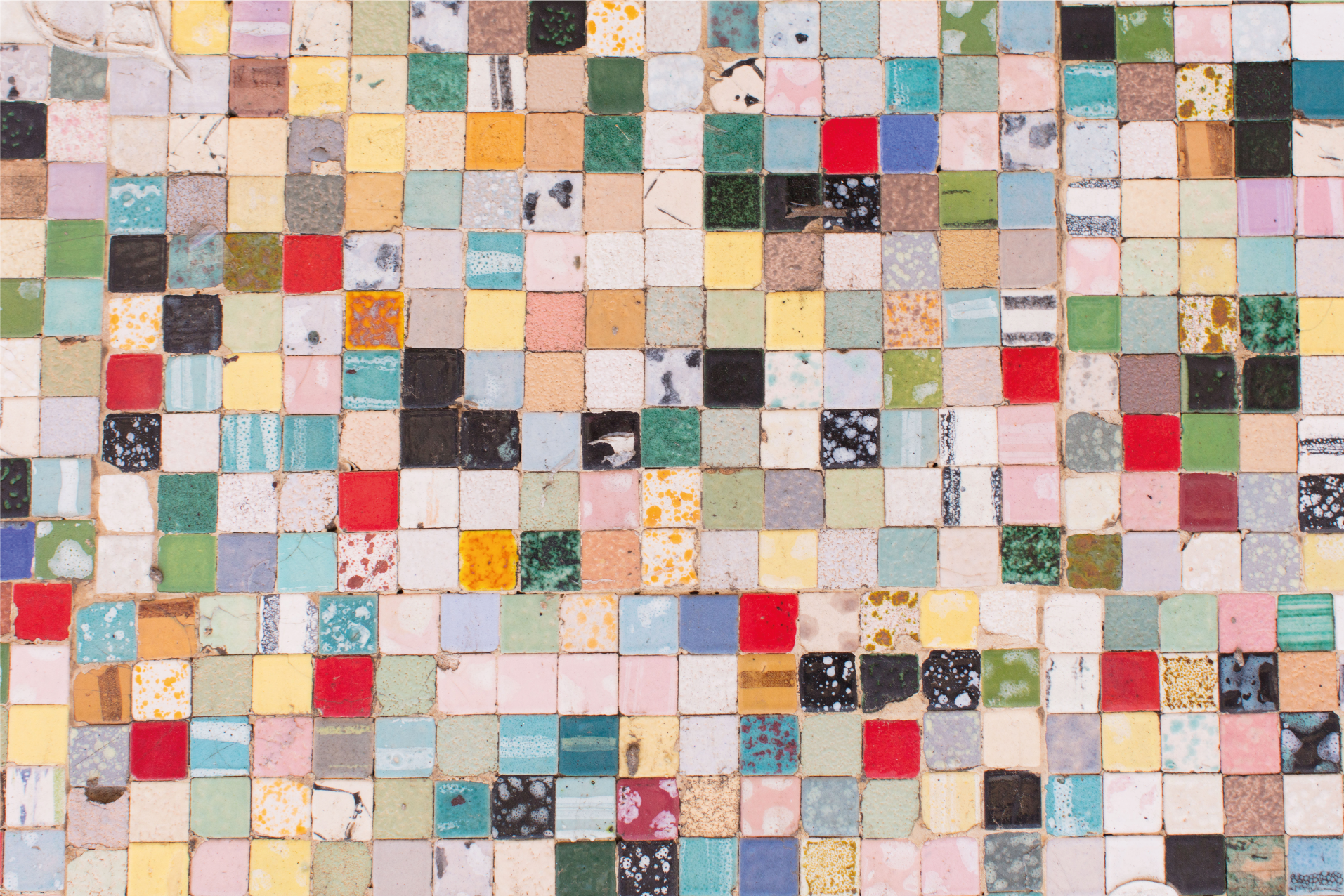 Colorful old style squared tiles bathroom vinyl rug - TenStickers