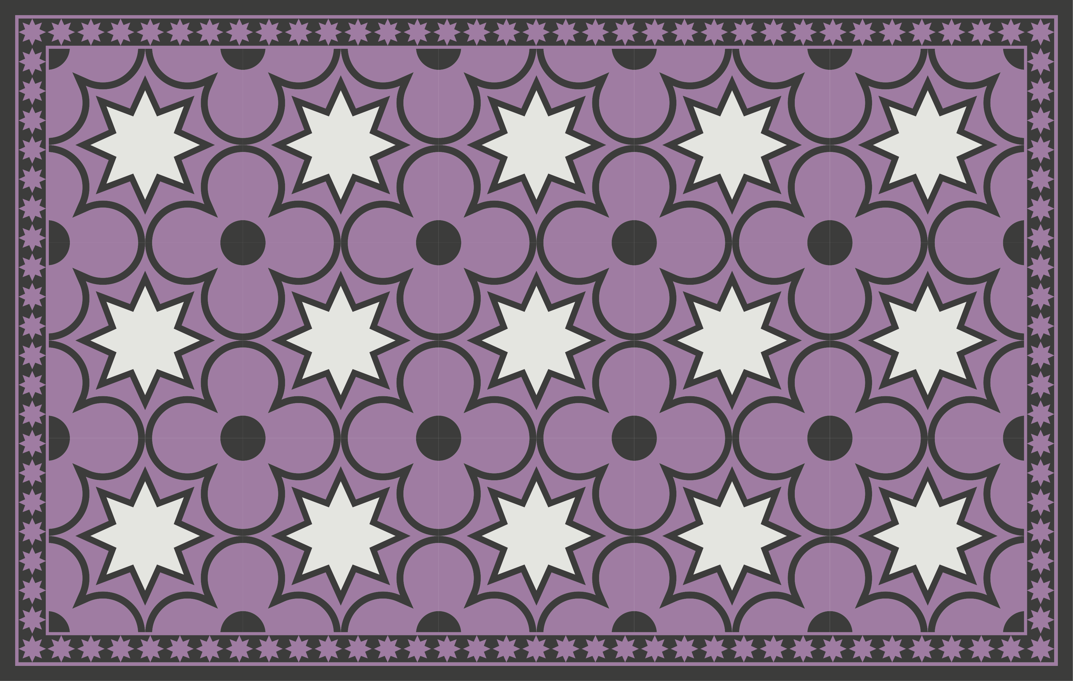 Star Patterned Motif tile vinyl rug - TenStickers