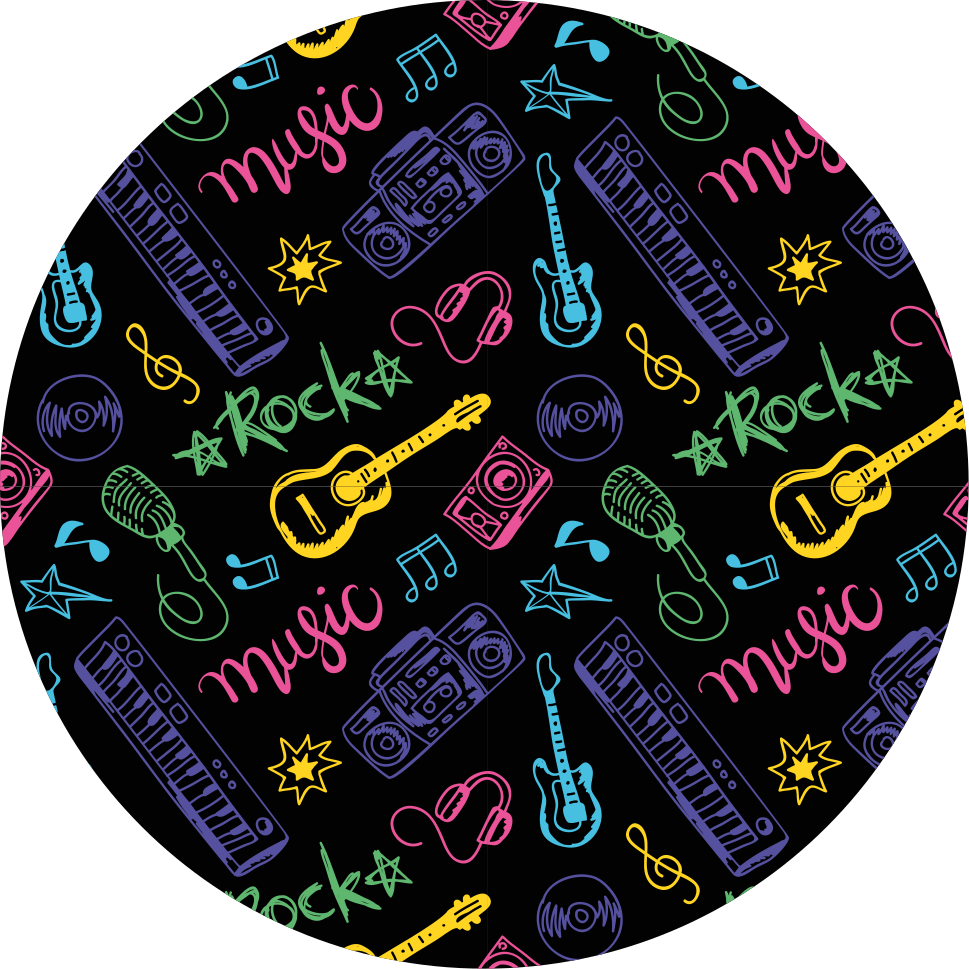 Musical Icons Pattern teen vinyl rug - TenStickers