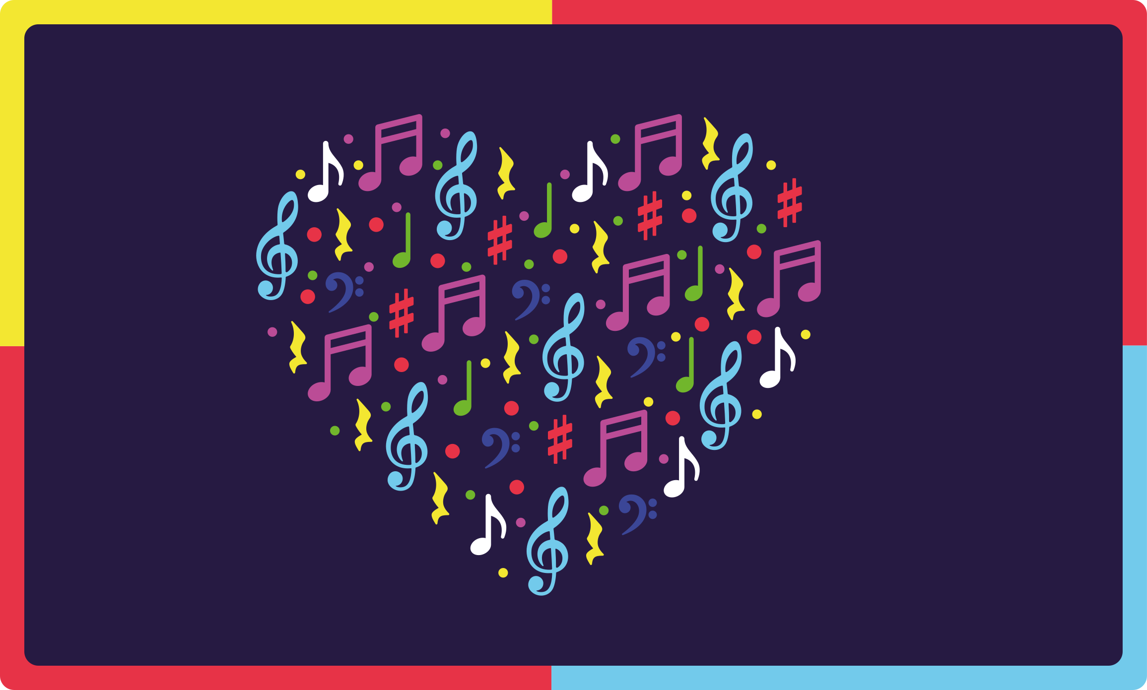 Kids vinyl rug colorful music heart design - TenStickers