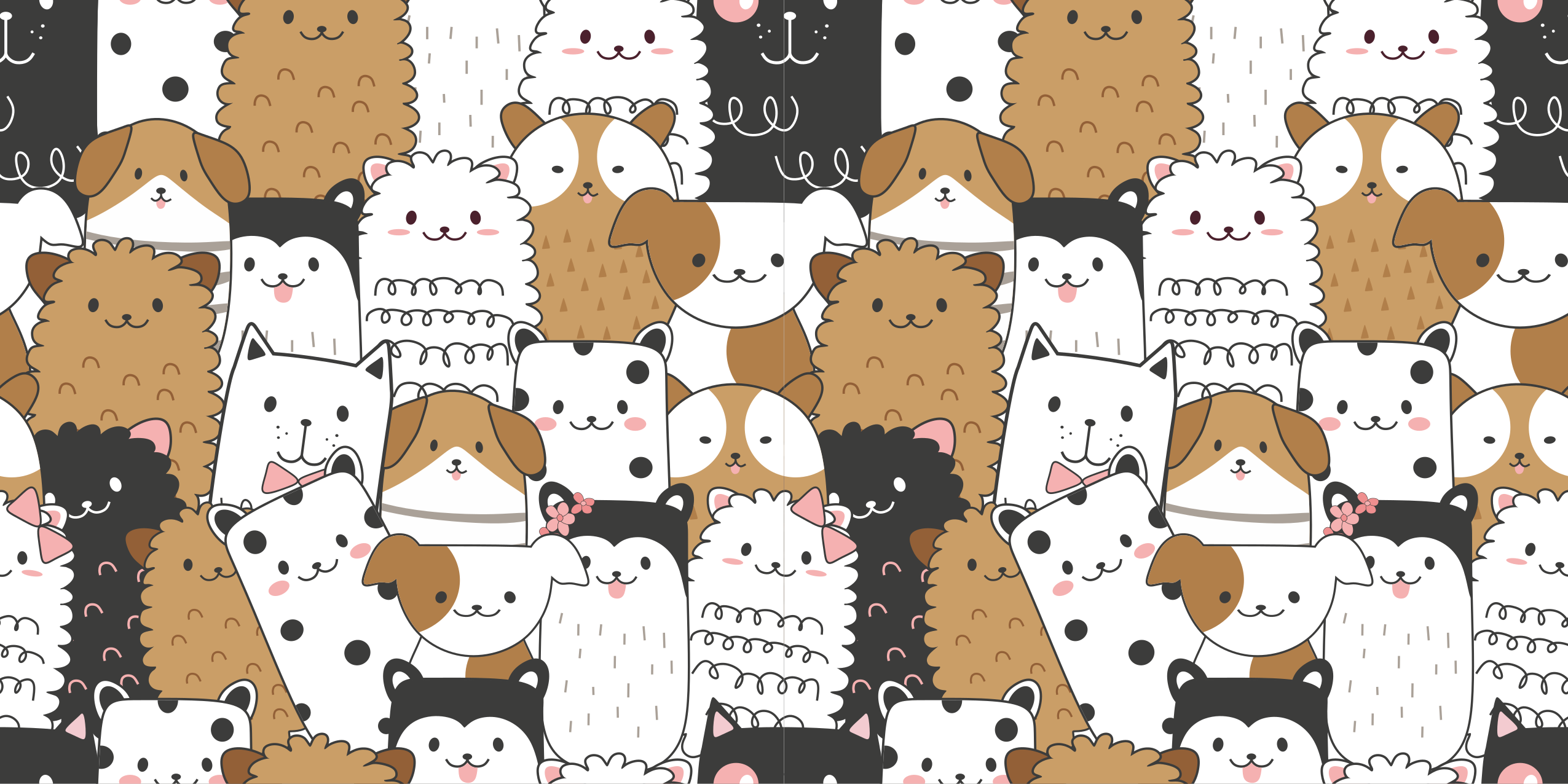 Charming Animal Faces animal vinyl rug - TenStickers