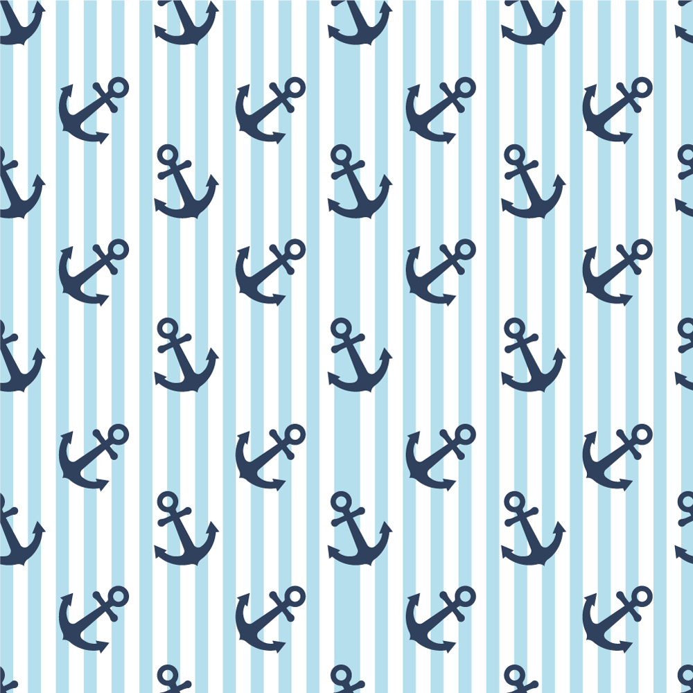 Maritime Anchor Motif striped vinyl rug - TenStickers