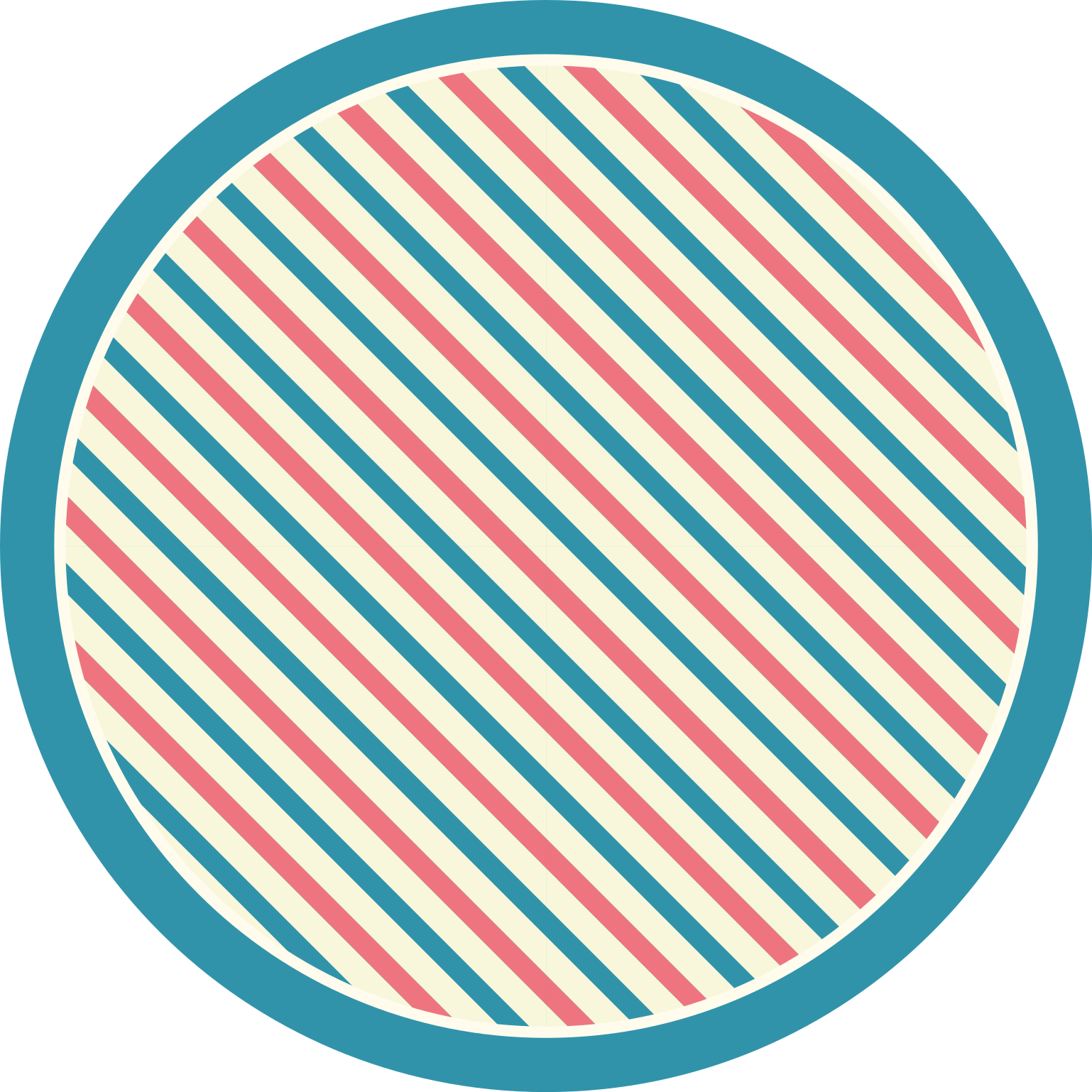 Vibrant Barred Round striped vinyl rug - TenStickers