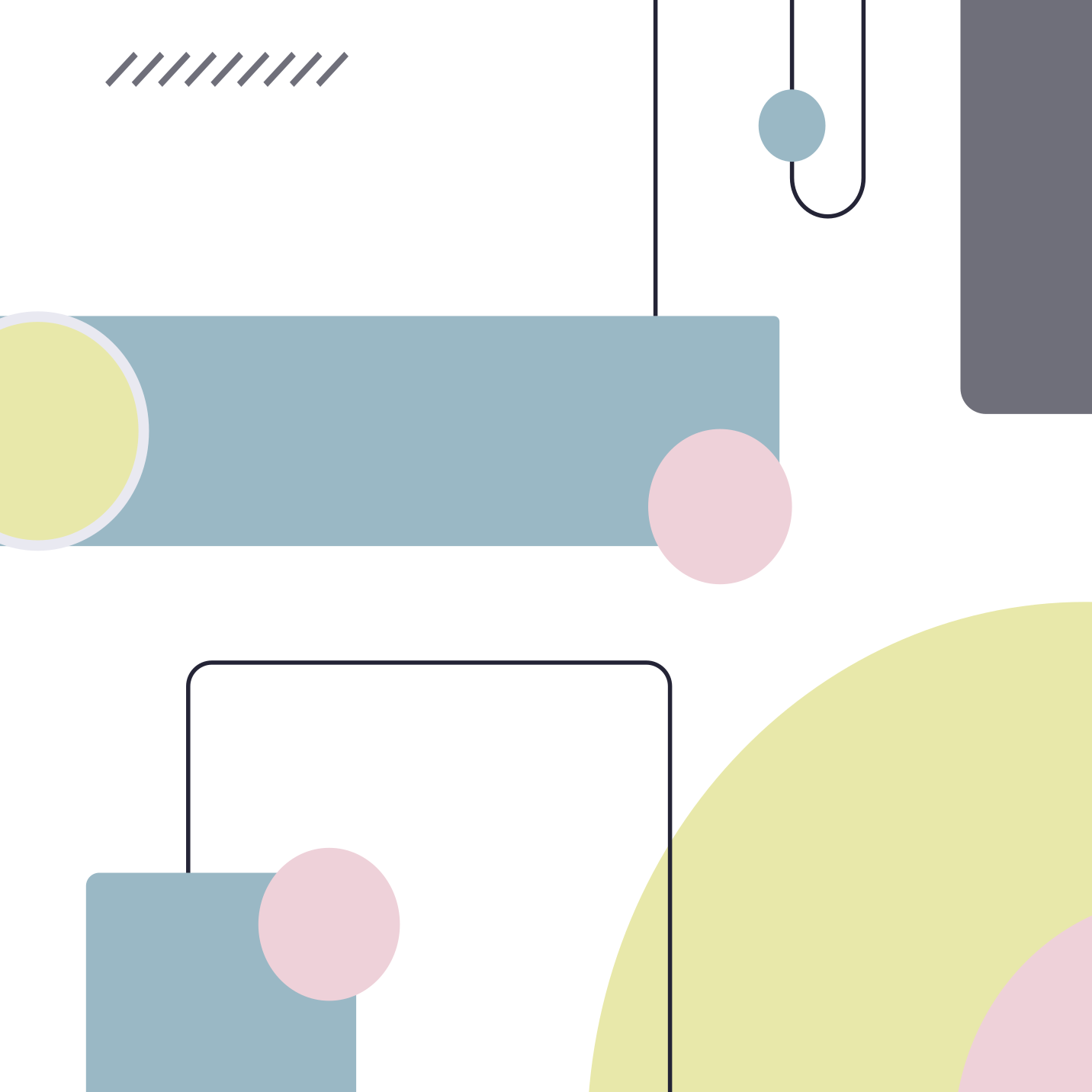 Minimal vinyl rug in abstract pastel shapes - TenStickers