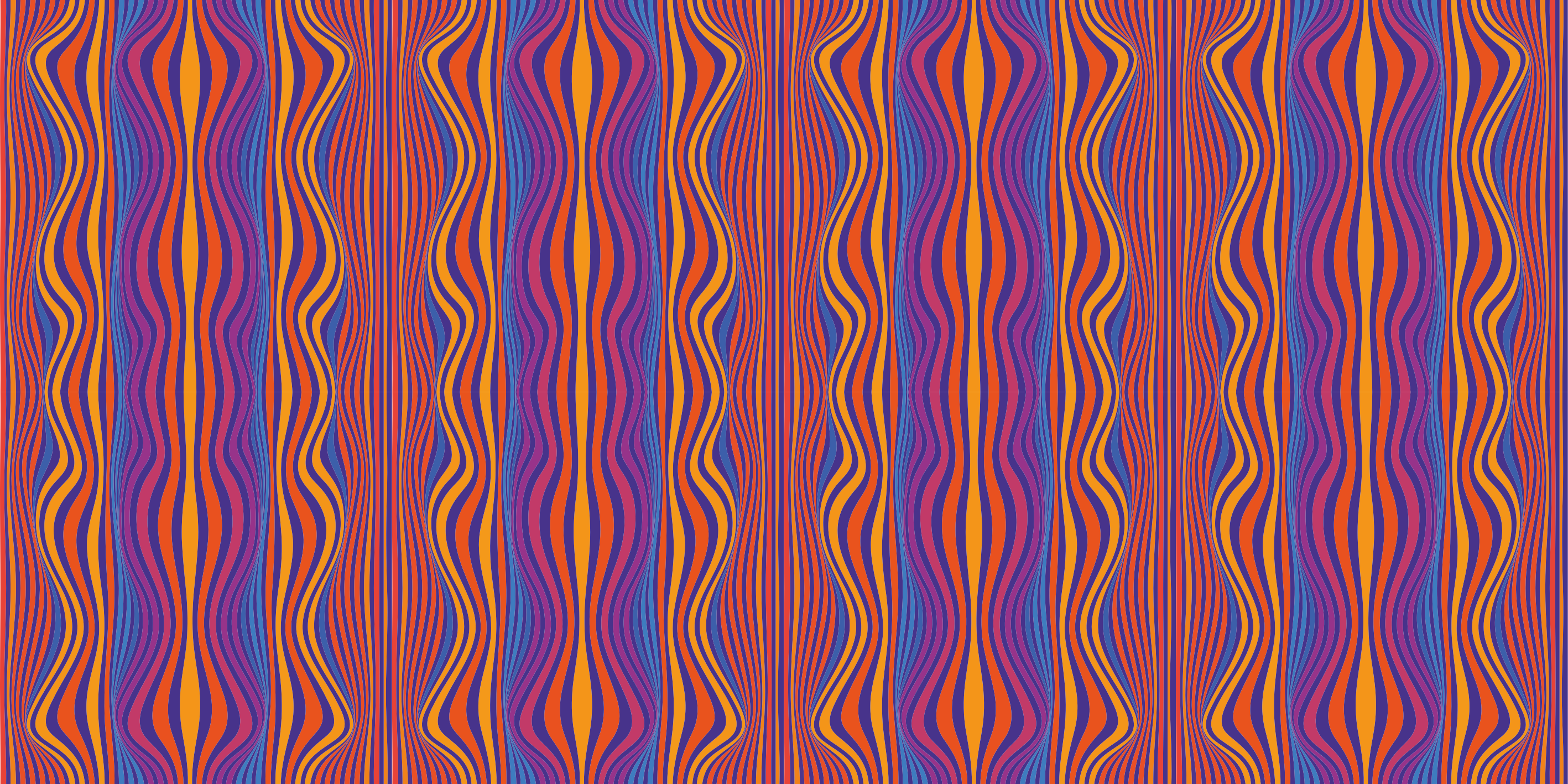 Geometric vinyl rug with lively curved stripes - TenStickers