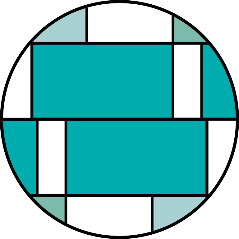 Modern vinyl rug with geometric turquoise design - TenStickers