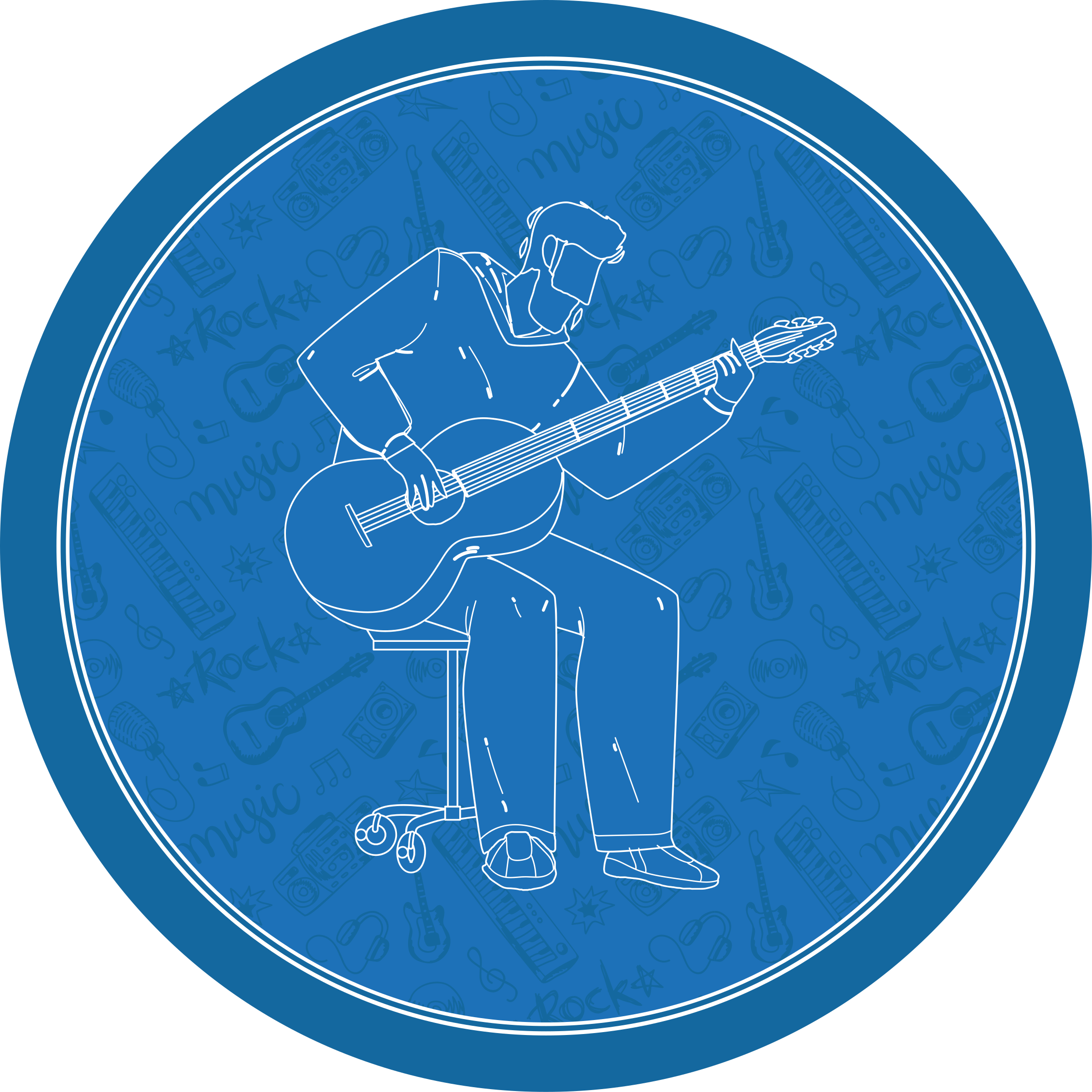 Musical Vibes textured vinyl rug - TenStickers