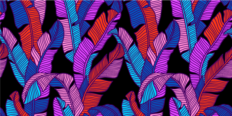 Nature vinyl rug with vibrant tropical leaves - TenStickers