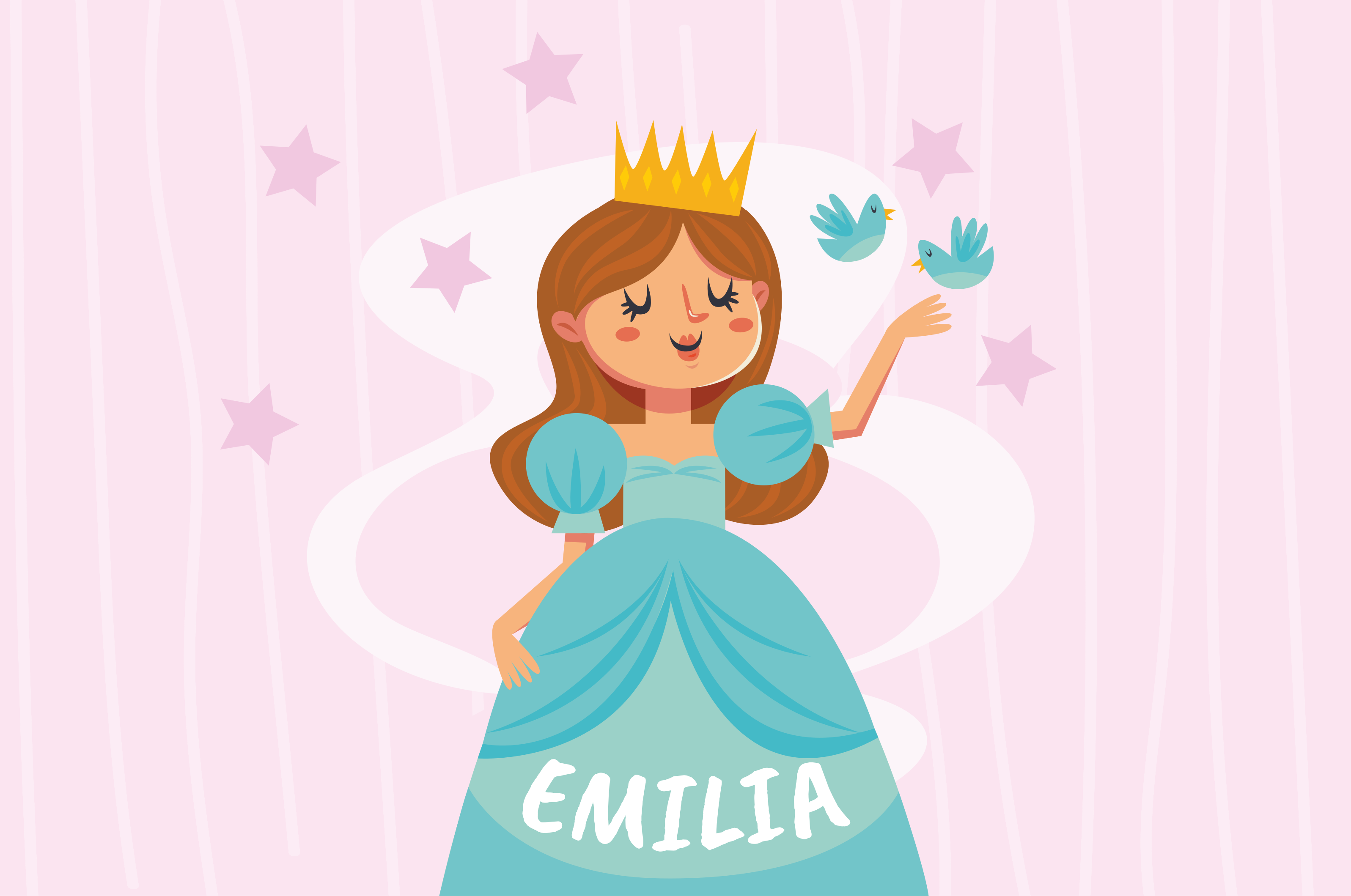 Princess Character Design custom vinyl rug - TenStickers