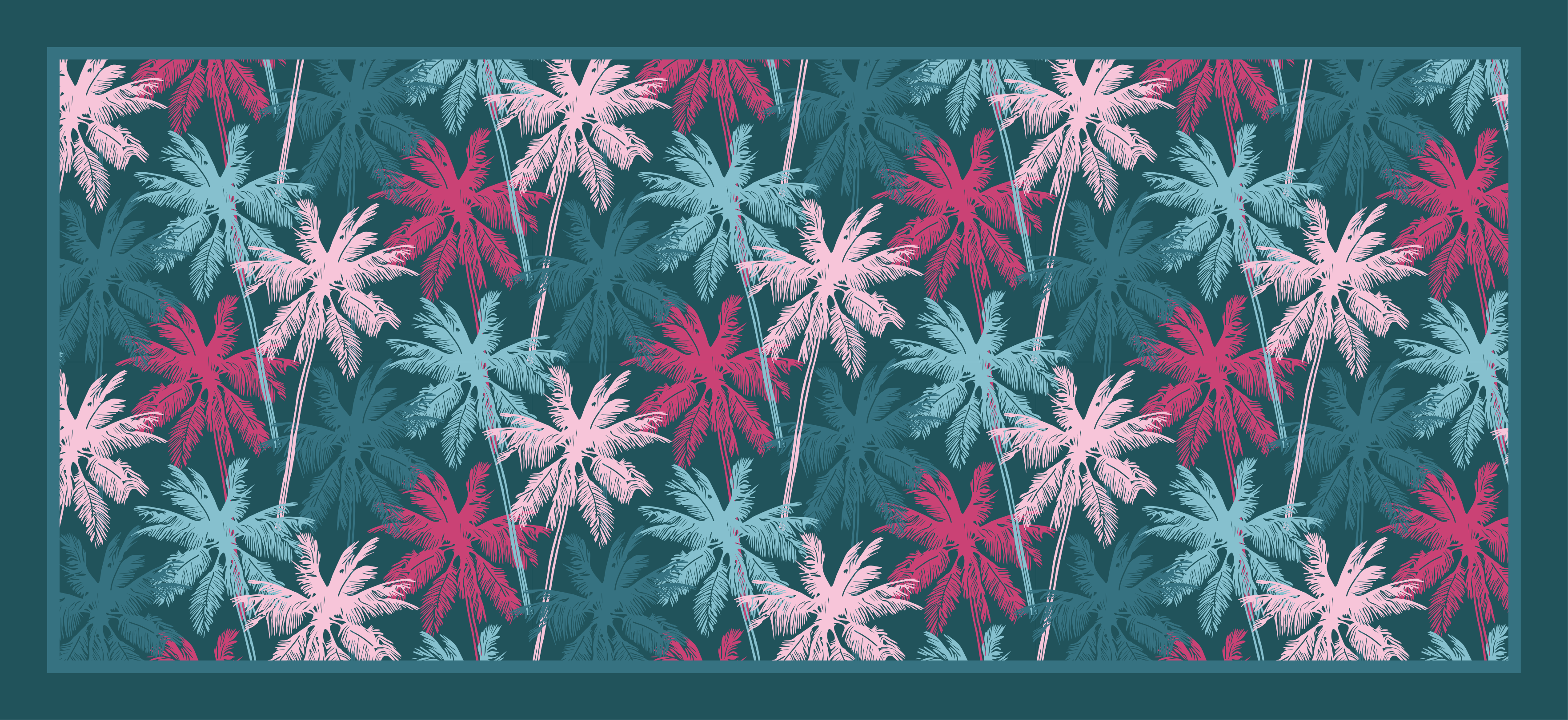 Tropical Palm Motif nature vinyl rug - TenStickers