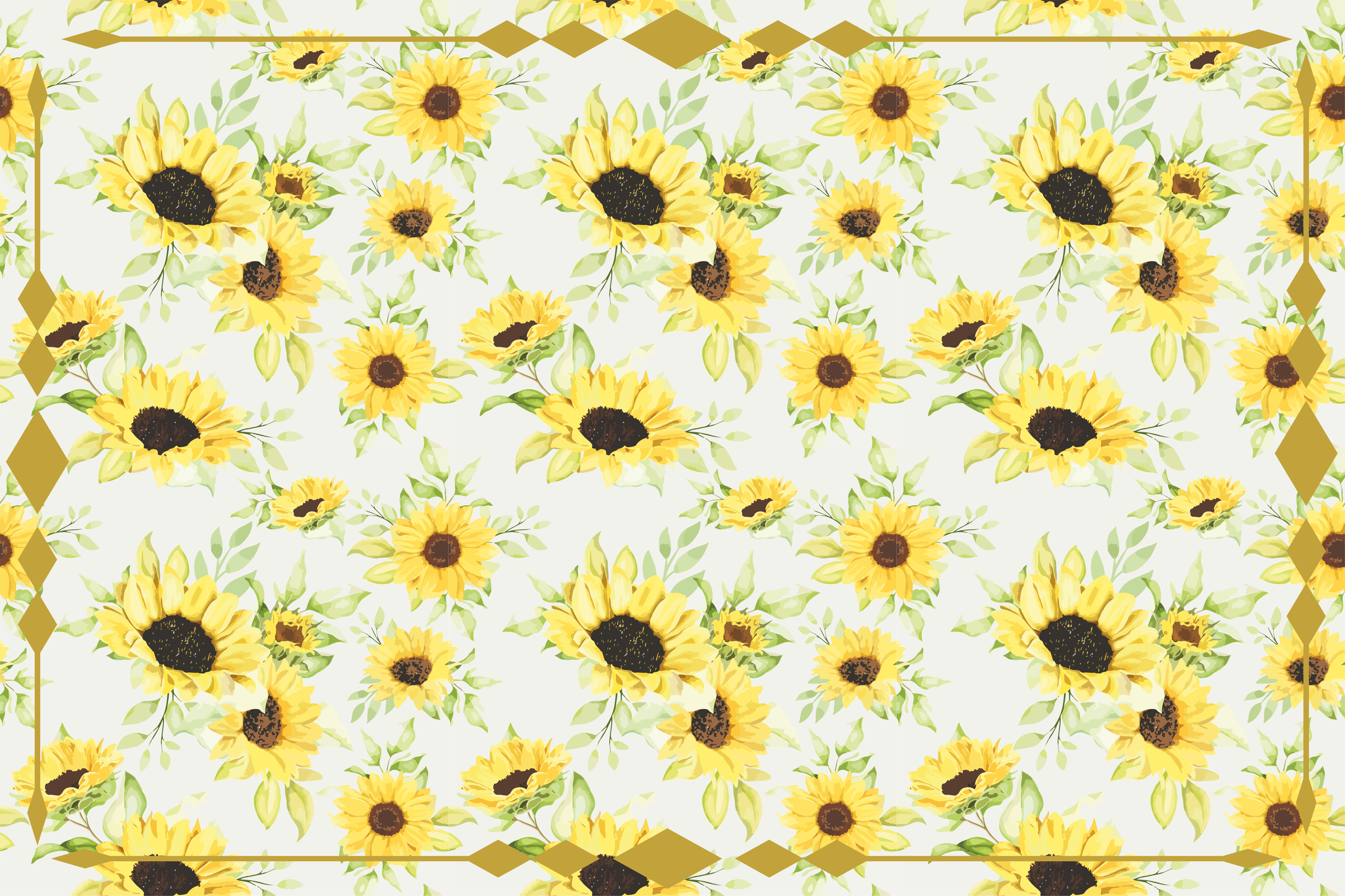Sunny Floral Motif floral vinyl rug - TenStickers