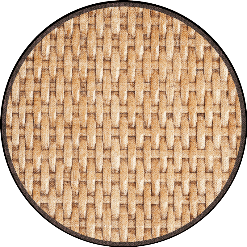 Woven Natural Tones circular vinyl rug - TenStickers