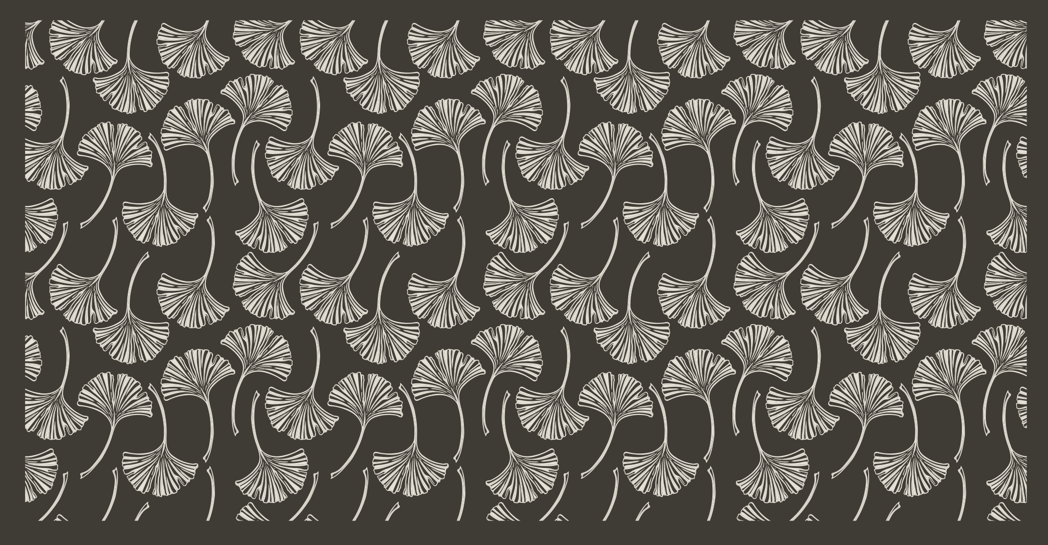 Ginkgo Leaf Motif floral vinyl rug - TenStickers