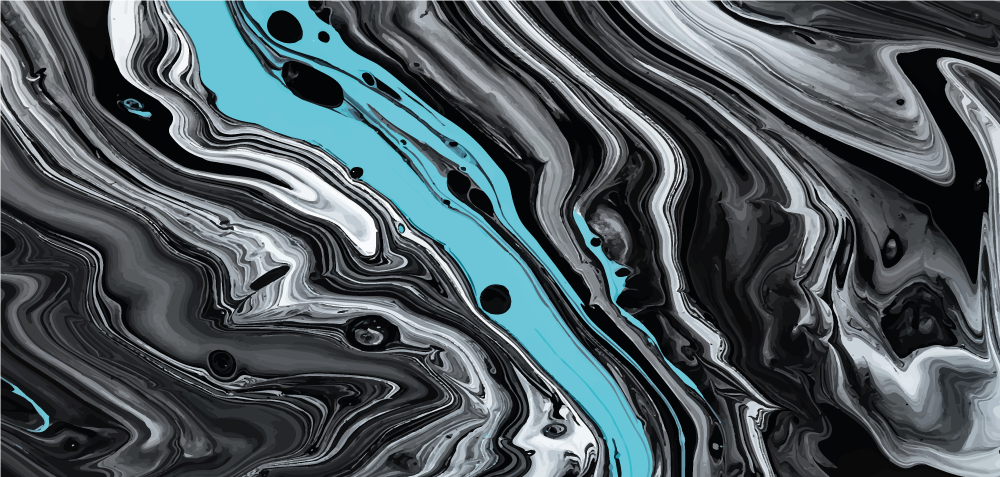 SWIRLING BLACK AND BLUE marble vinyl rug - TenStickers