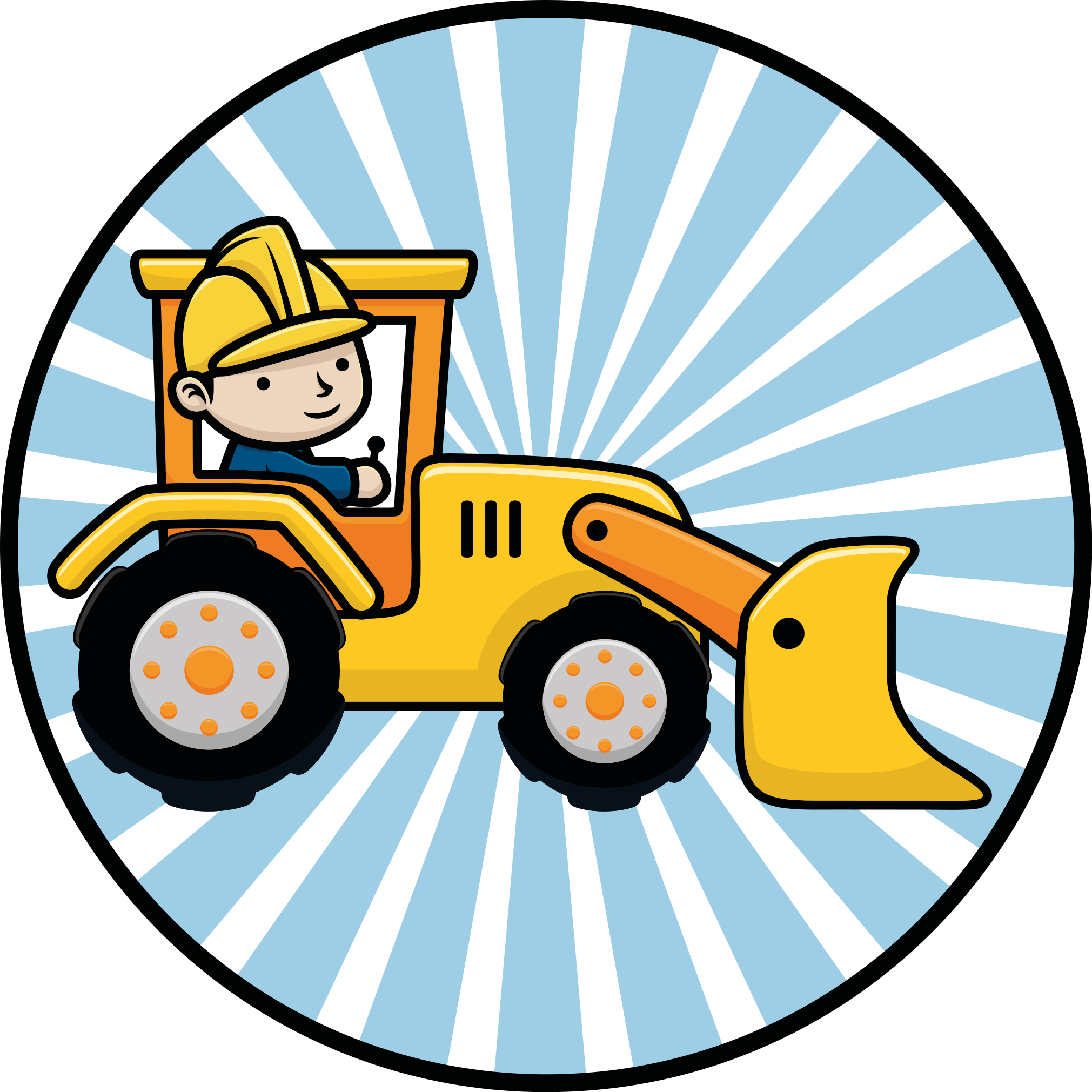 Fun construction vehicle kids vinyl rug - TenStickers