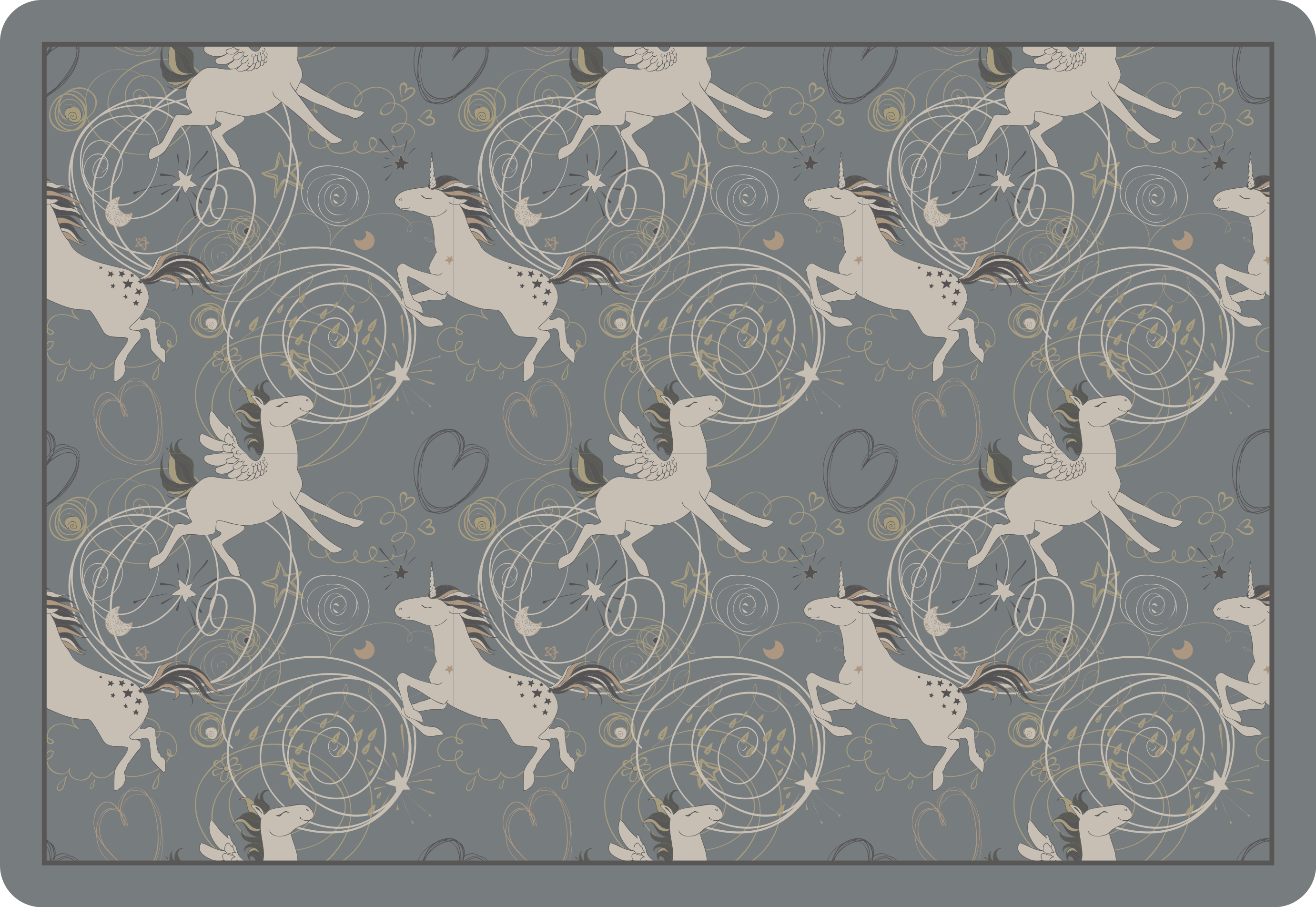 Whimsical Unicorns Design kids vinyl rug - TenStickers