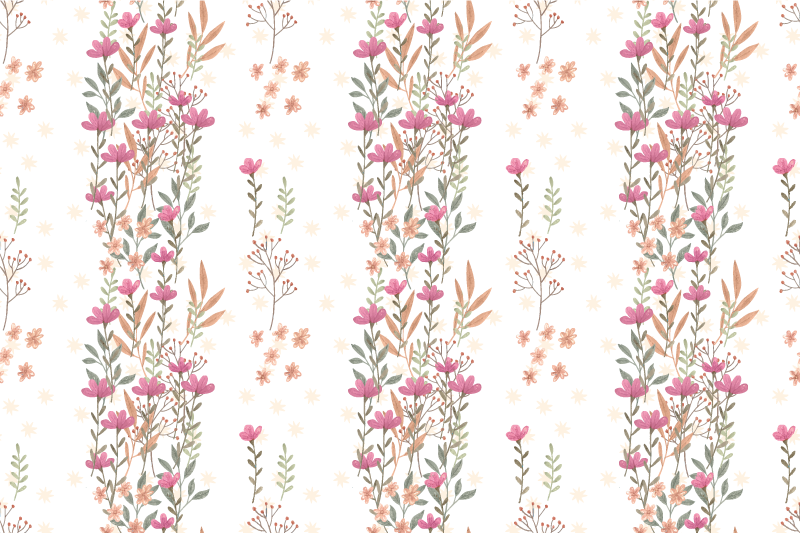 Floral Patterned Motif floral vinyl rug - TenStickers