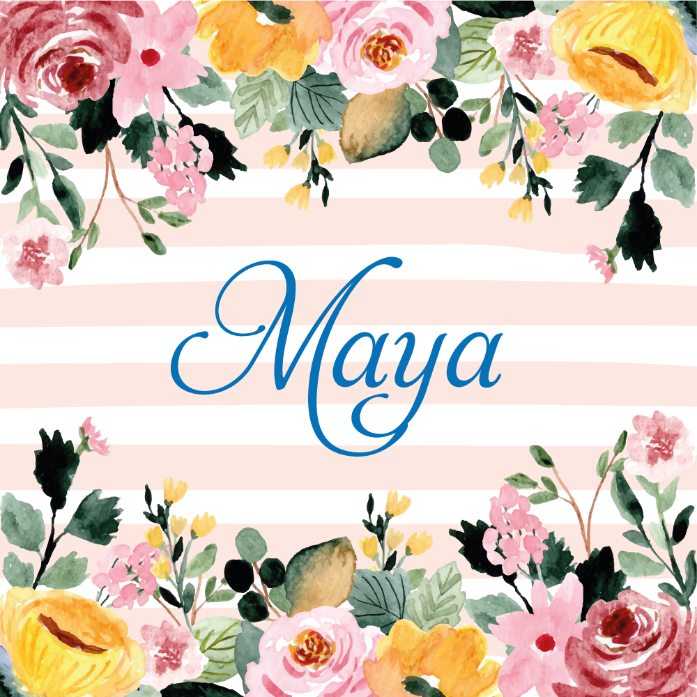 Floral personalisation bedroom vinyl rug - TenStickers