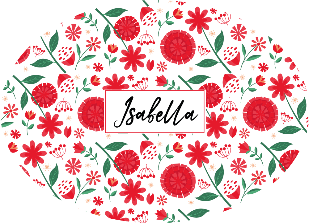 Custom red flowers bedroom vinyl rug - TenStickers