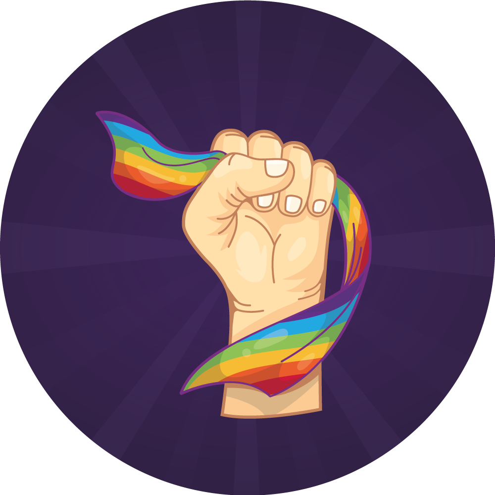 Proud Rainbow Fist teen vinyl rug - TenStickers