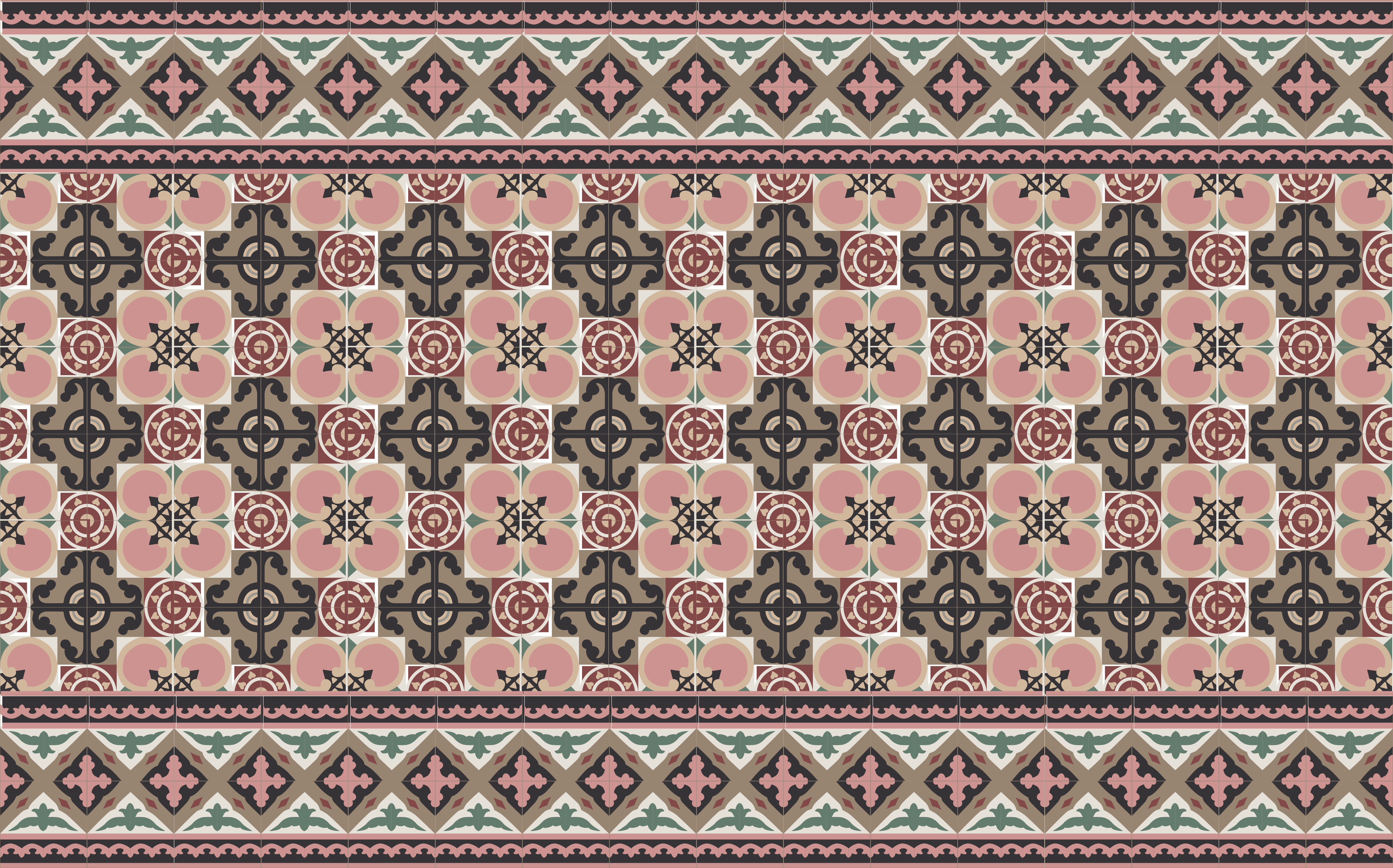 Toledo tiles kitchen vinyl rug - TenStickers