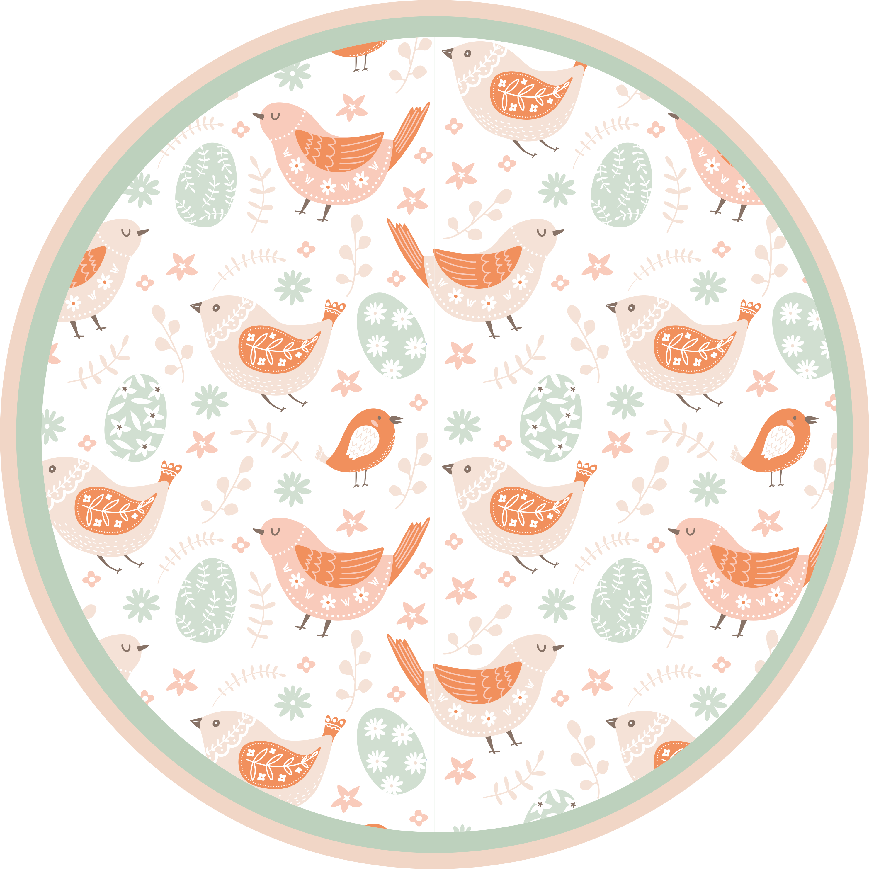 Minimalistic nordic little birds kids vinyl rug - TenStickers