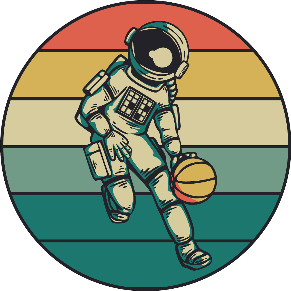 Astronaut basketball player game vinyl rug - TenStickers
