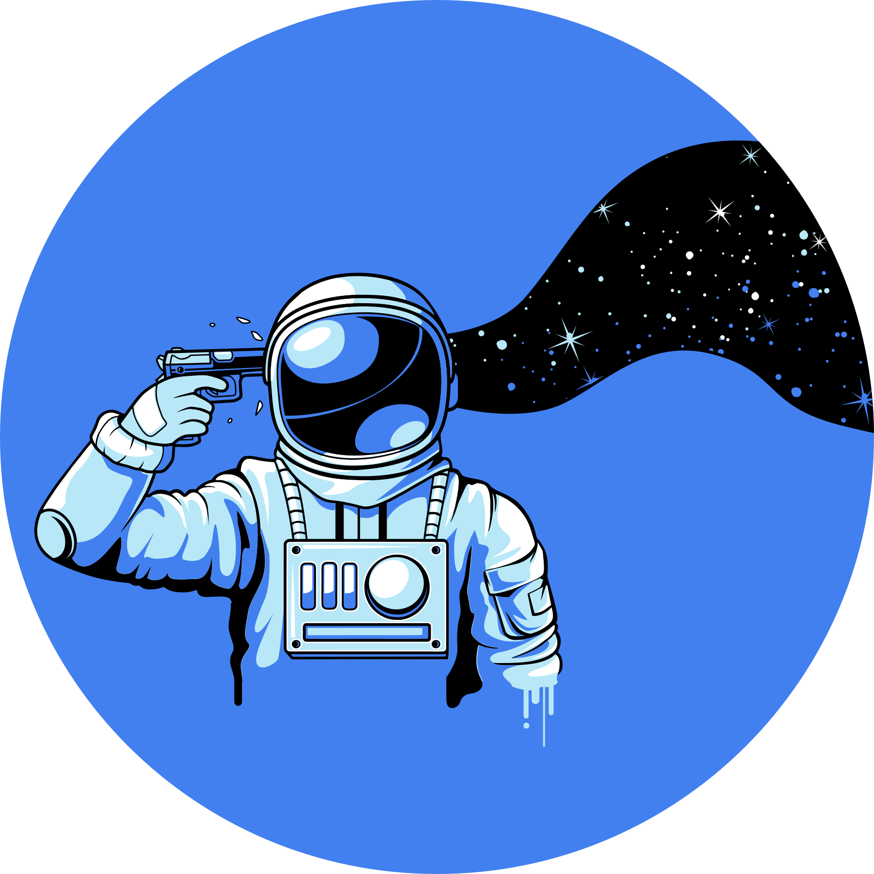 Astronaut Cosmic Scene teen vinyl rug - TenStickers