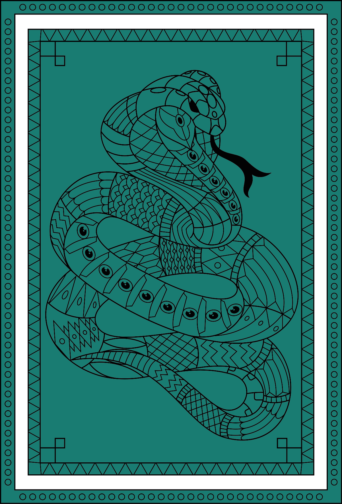 Snake illustration animal vinyl rug - TenStickers