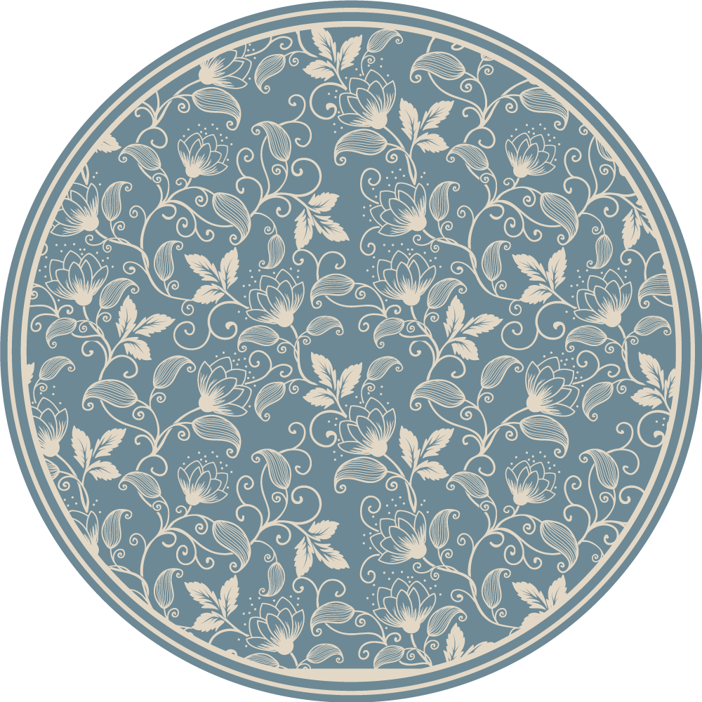 Botanical Whirl Element floral vinyl rug - TenStickers