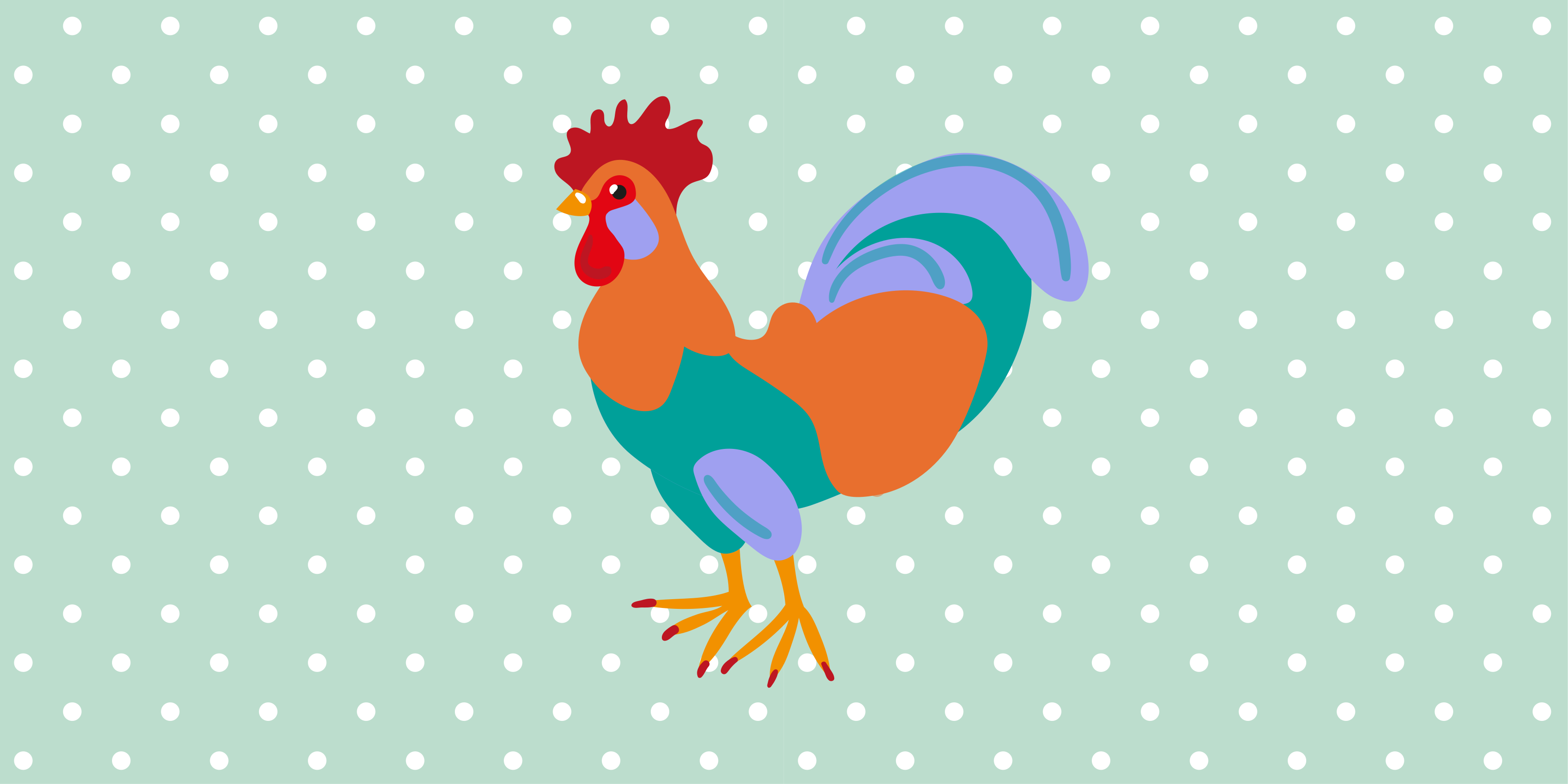 Animal vinyl rug with vibrant rooster design - TenStickers